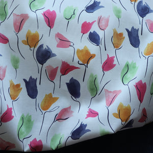Tulip Red Floral Fabric 100% Cotton For Clothing