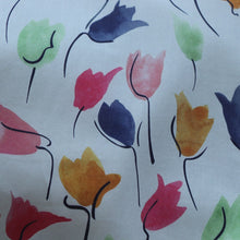 Load image into Gallery viewer, Tulip Red Floral Fabric 100% Cotton For Clothing