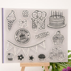 Happy Birthday Clear Transparent Silicone Stamp DIY Scrapbooking Craft Card 15*13.5cm W215