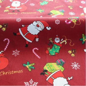 Syunss Christmas Snowman Print Twill Cotton Fabric