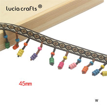 Load image into Gallery viewer, Lucia crafts 1y/lot Tassel Lace Ribbon Pompom Trim Fabric